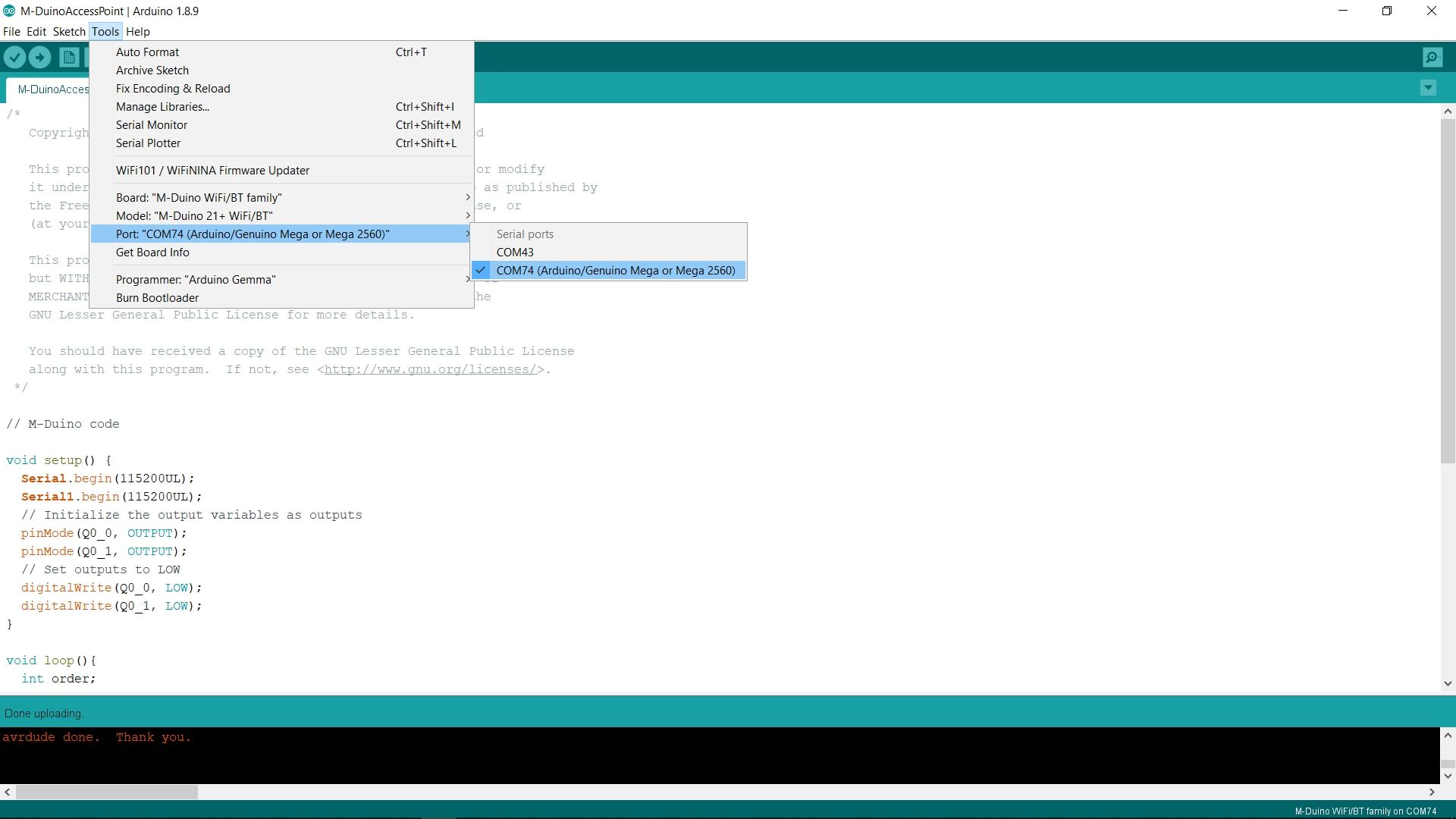 M-Duino 3 - Using a M-Duino WiFi as an Access Point